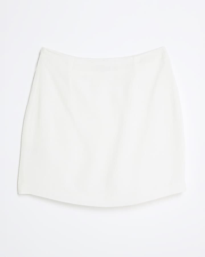 river island White Linen Blend Mini Skirt