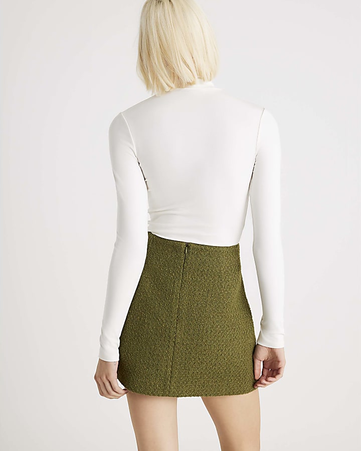 River Island White Long Sleeve Roll Neck Top