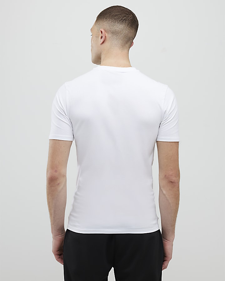 River Island White Muscle Fit Muscle T-Shirt