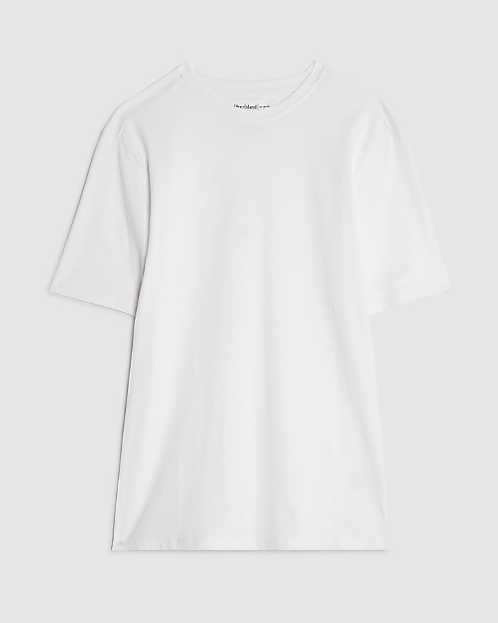 river island White Muscle Fit Muscle T-Shirt