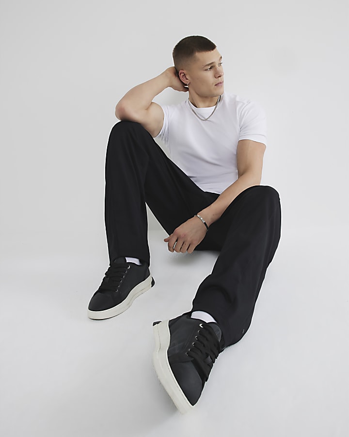 River Island White Muscle Fit Short Sleeve T-Shirt