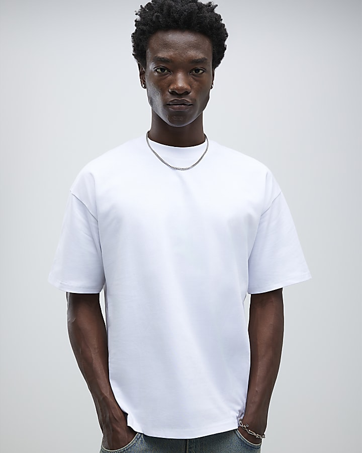 River Island White Oversized Fit T-Shirt