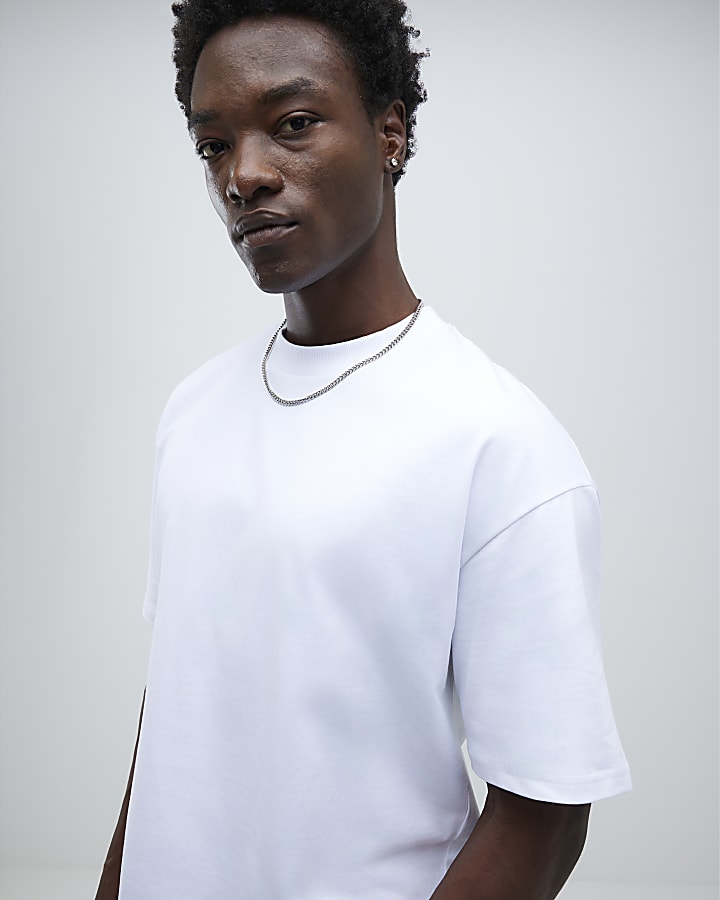River Island White Oversized Fit T-Shirt