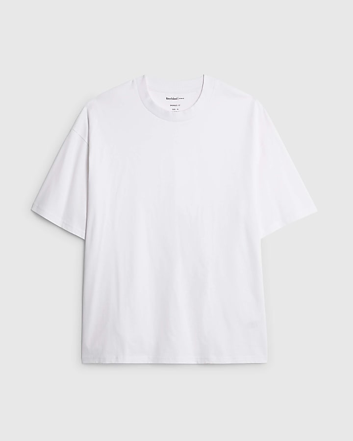 river island White Oversized Fit T-Shirt
