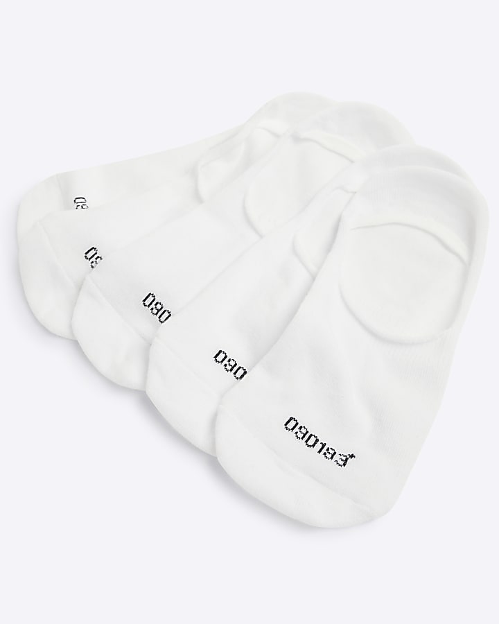 River Island White Pack Of 5 Liner Socks