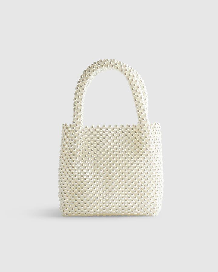 River Island White Pearl Corsage Grab Bag
