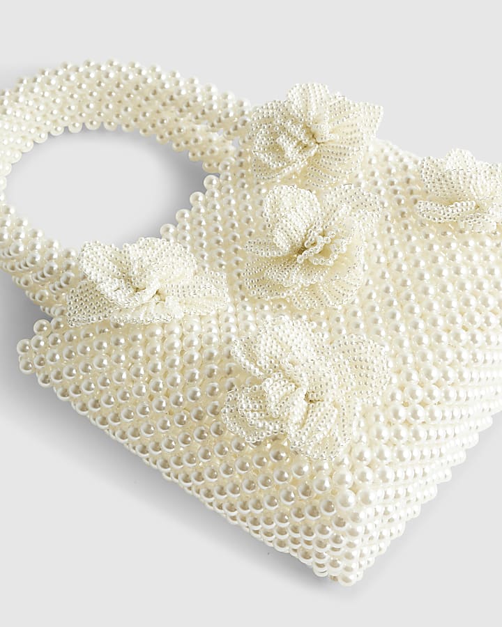River Island White Pearl Corsage Grab Bag