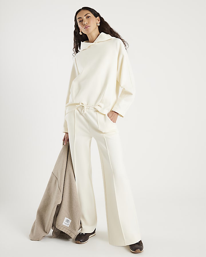 River Island White Premium Long Sleeve Hoodie