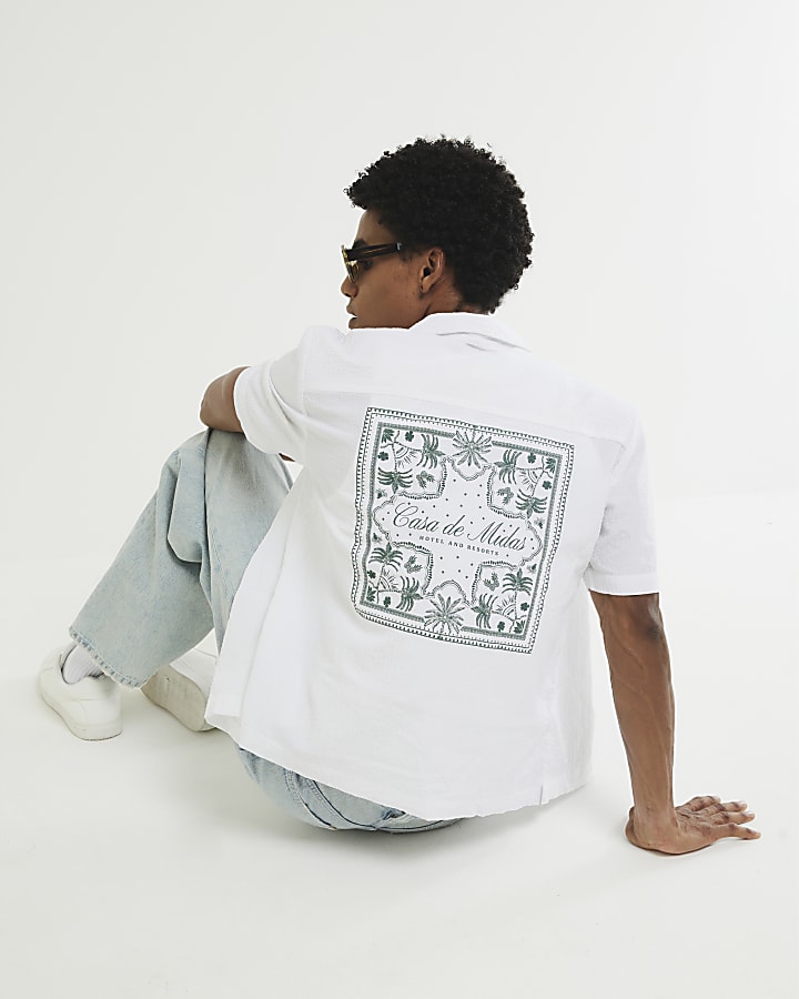 River Island White Regular Fit Casa De Midas Shirt
