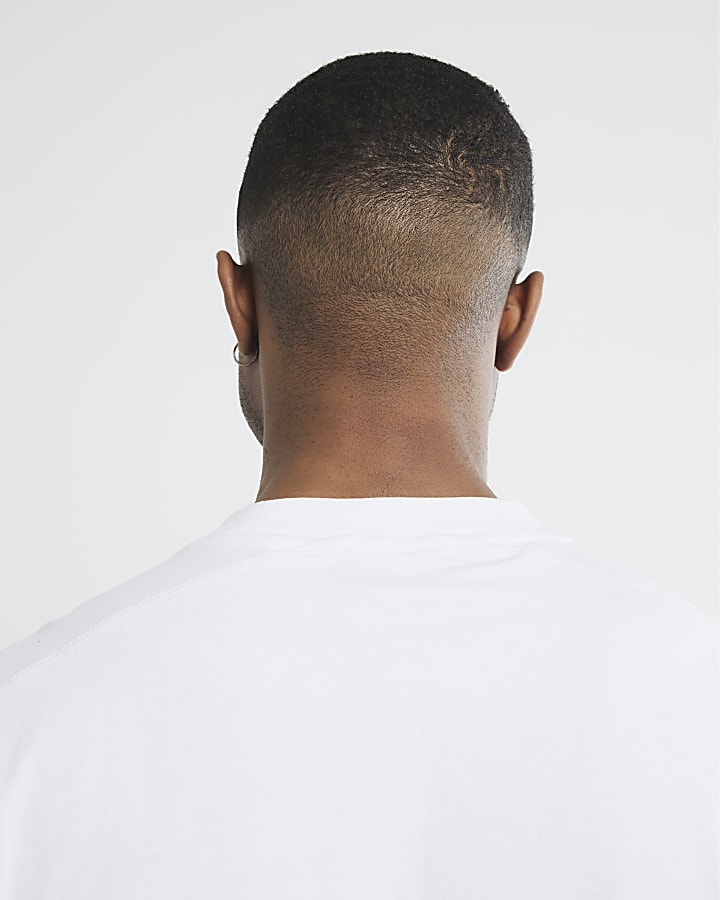 River Island White Regular Fit Embroidered T-Shirt