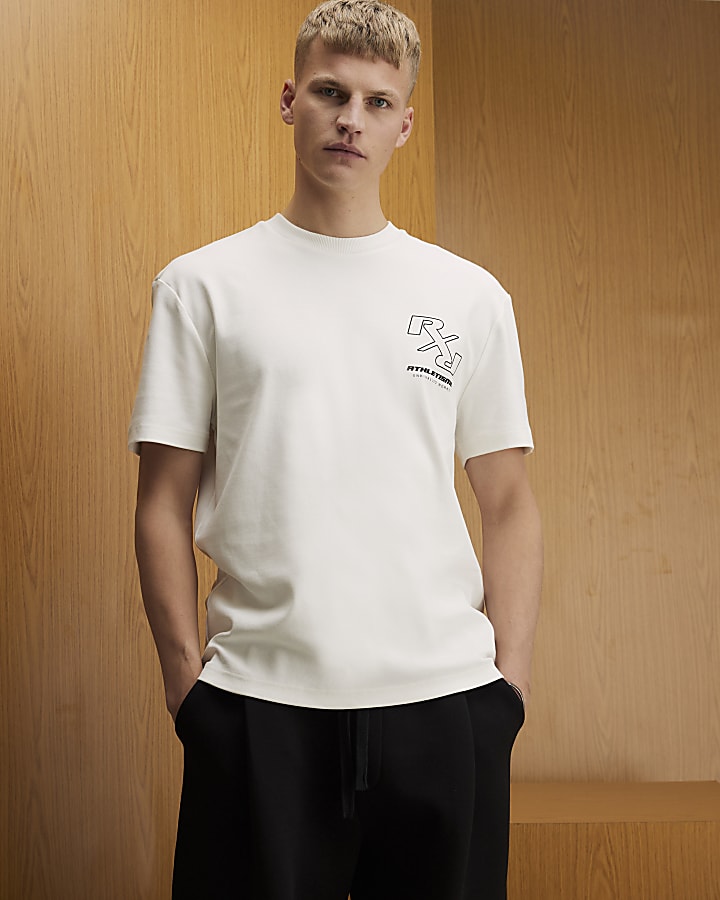 River Island White Regular Fit RXR T-Shirt
