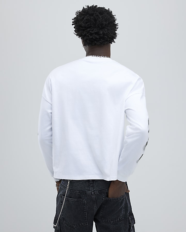 River Island White Regular Fit Star T-Shirt