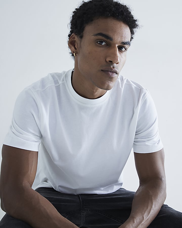 River Island White Regular Fit T-Shirts 3 Pack