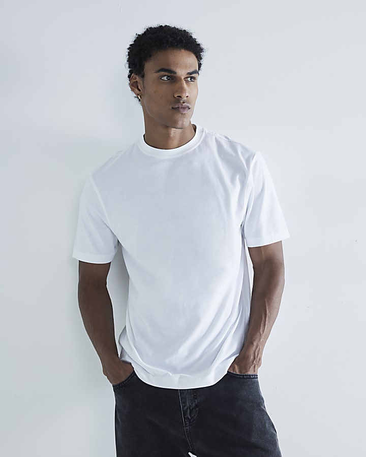 River Island White Regular Fit T-Shirts 3 Pack