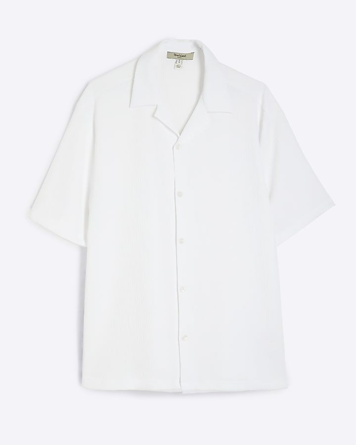 river island White Regular Fit Textured Shirt