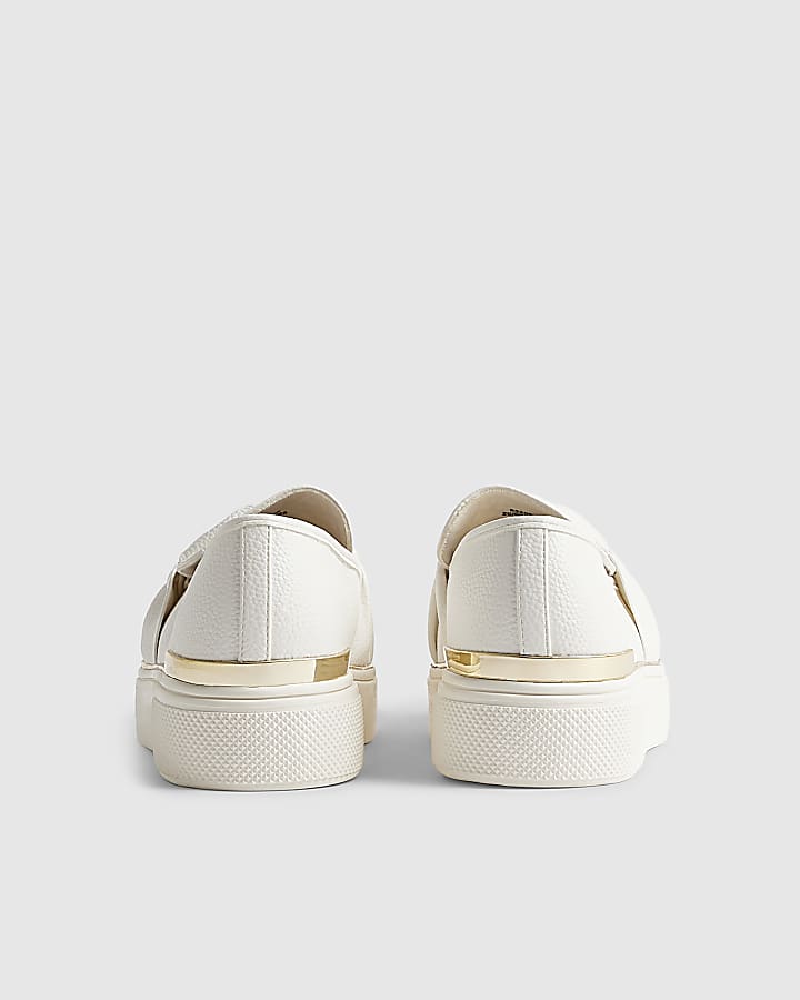River Island White Ring Twist Slip On Trainers