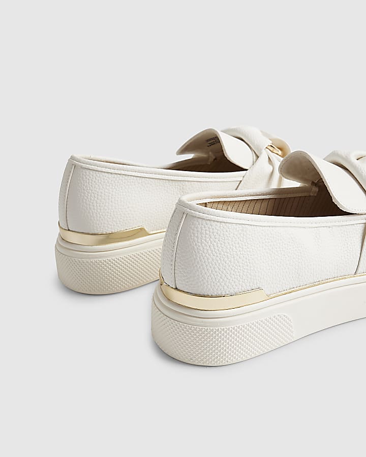 River Island White Ring Twist Slip On Trainers