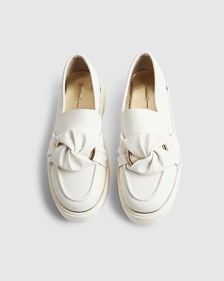 river island White Ring Twist Slip On Trainers