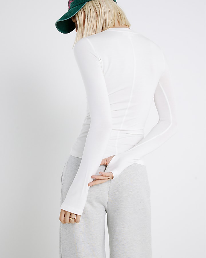 River Island White RVR Edition Long Sleeve Top