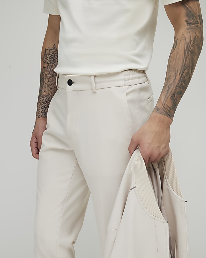 River Island White Skinny Fit Suit Trousers