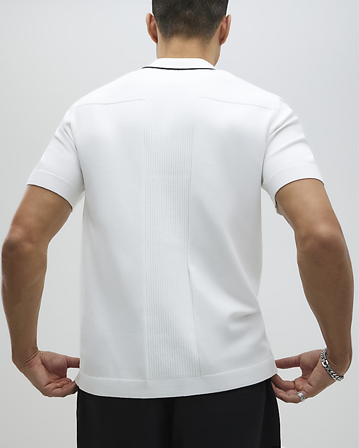 River Island White Slim Fit Polo Shirt