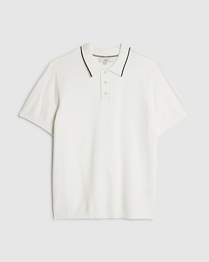 river island White Slim Fit Polo Shirt