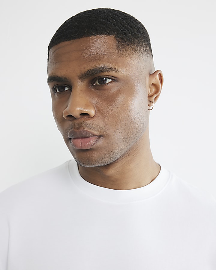 River Island White Slim Fit Short Sleeve T-Shirt