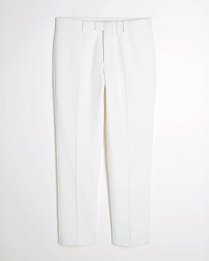 river island White Slim Fit Suit Trousers