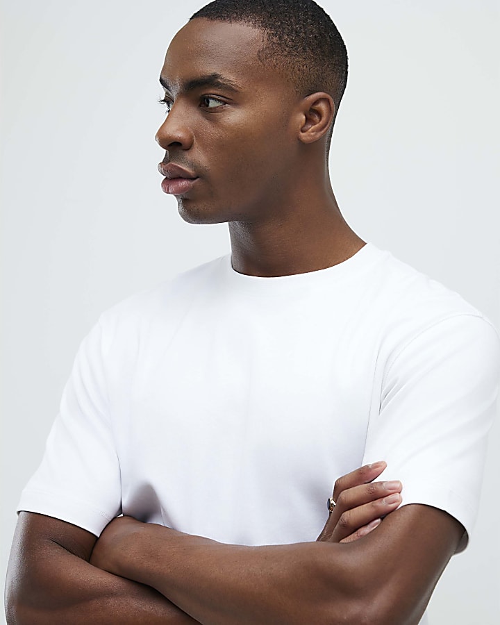 River Island White Slim Fit T-Shirt