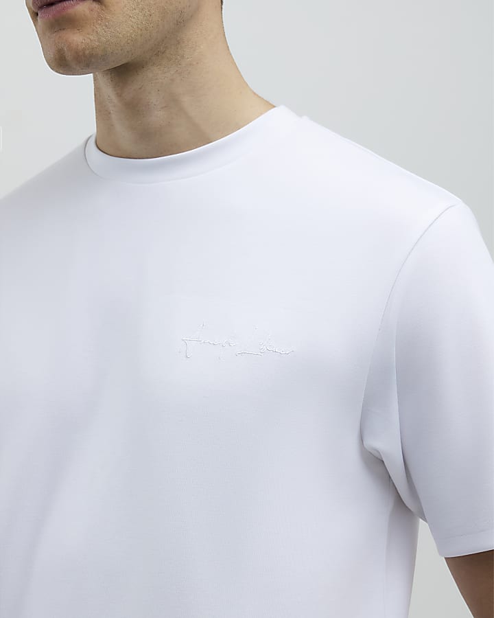 River Island White Slim Fit T-Shirt
