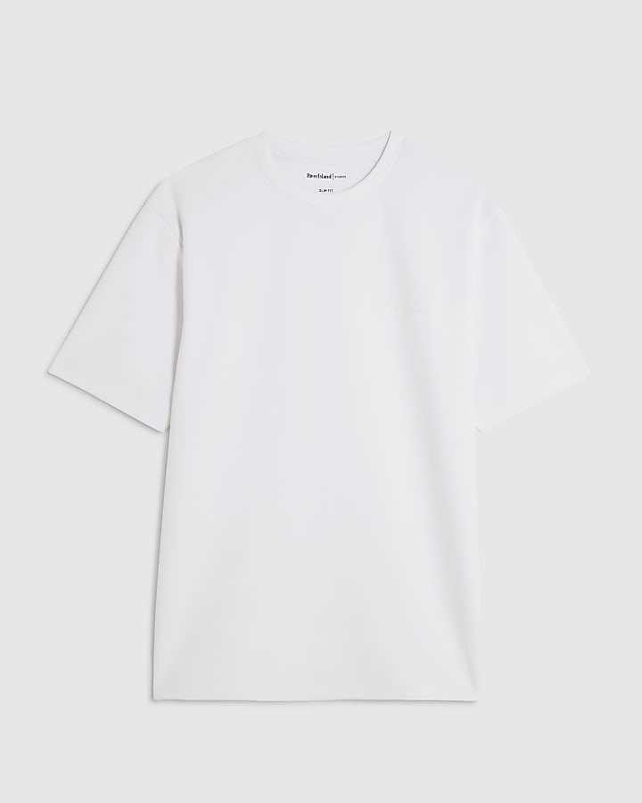 river island White Slim Fit T-Shirt