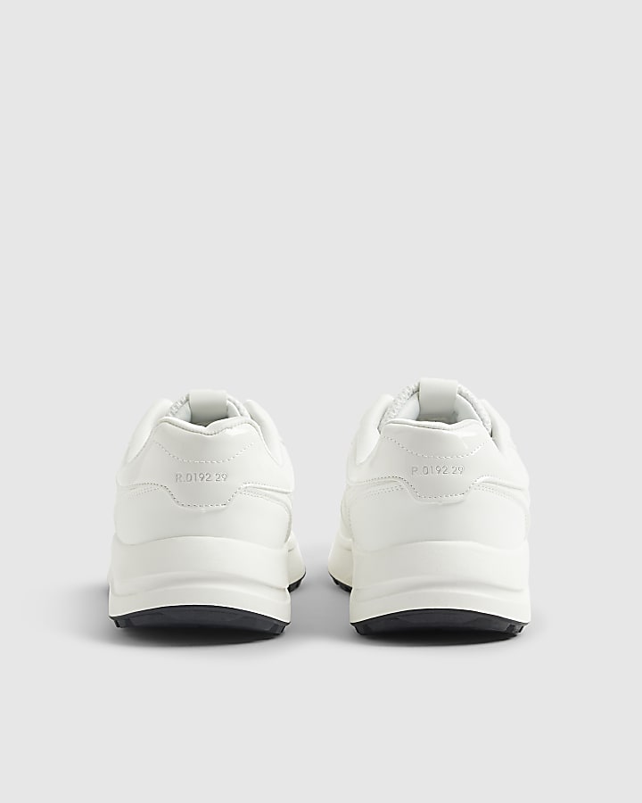 River Island White Textured Trainers