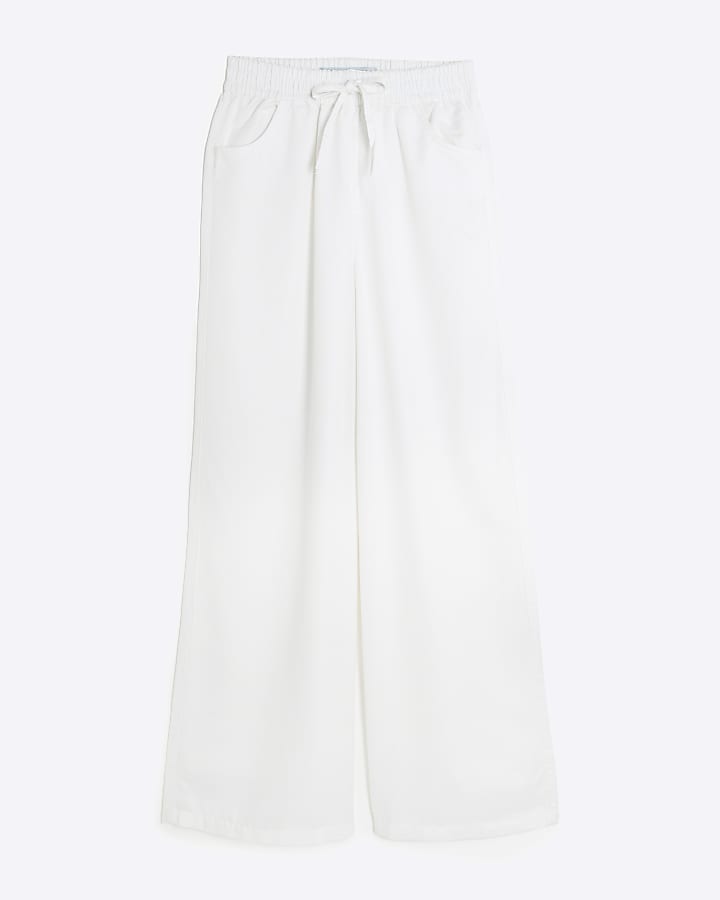 river island White Wide Leg Pyjama Jeans