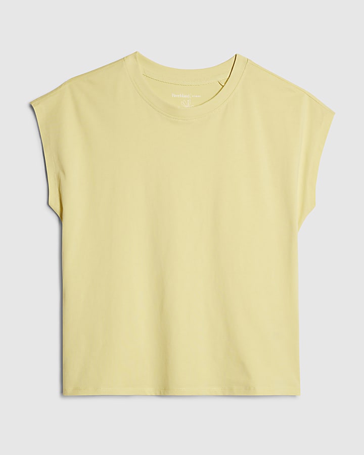 river island Yellow Grown On Sleeve T-Shirt