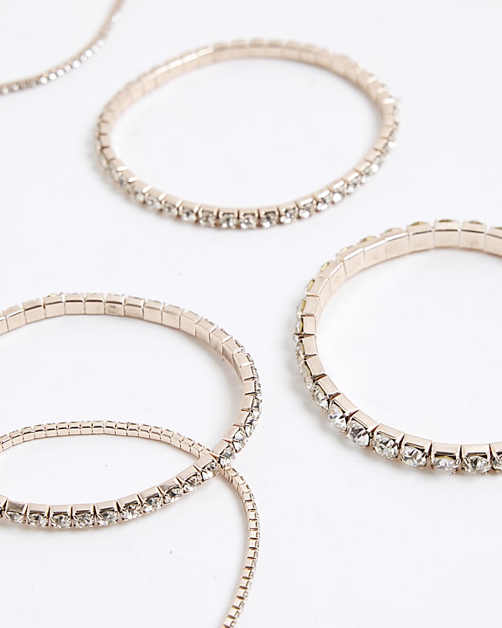 River Island Rose Gold Cupchain Pack Of 5 Bracelets