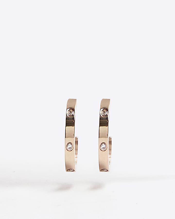 River Island Rose Gold Stainless Steel Hoop Earrings