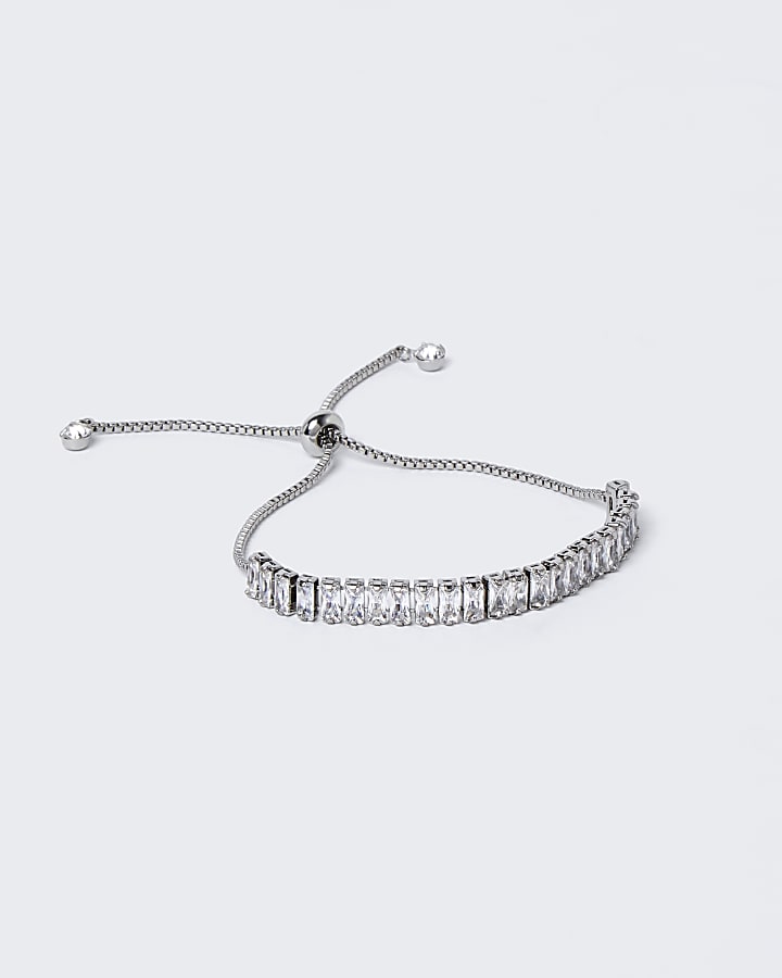 River Island Silver Cubic Zirconia Diamante Bracelet