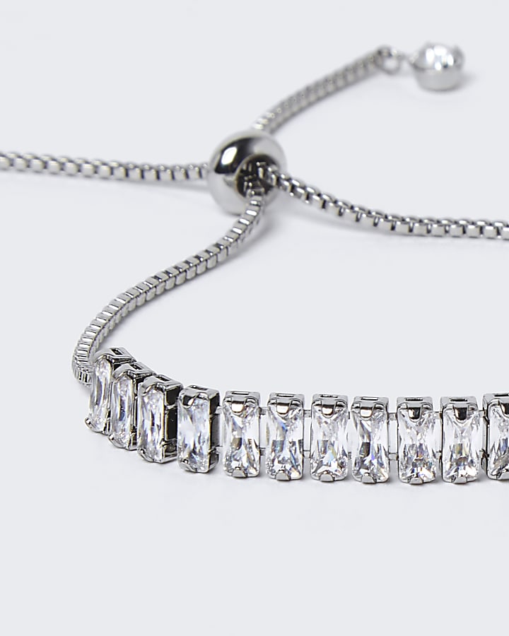 River Island Silver Cubic Zirconia Diamante Bracelet