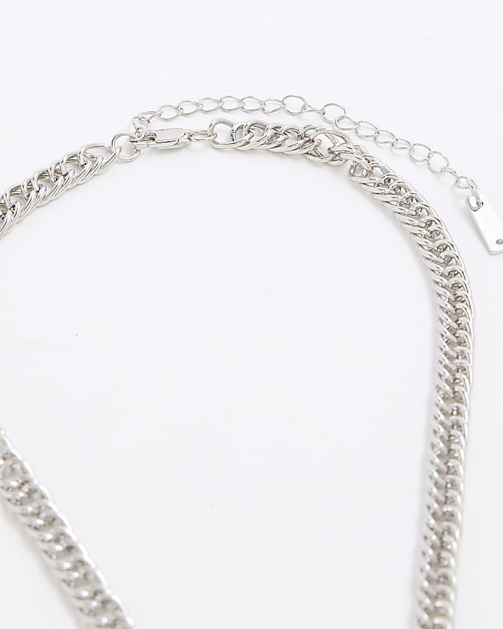 river island Silver Metal Multi Beaded Coin Necklace