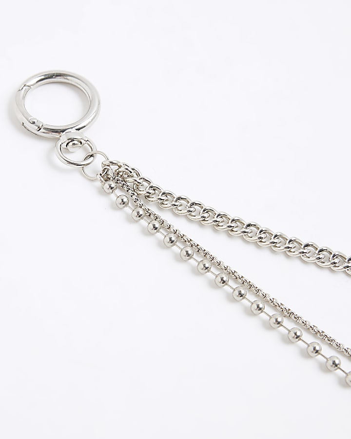 river island Silver Rhodium Multi Row Trousers Chain