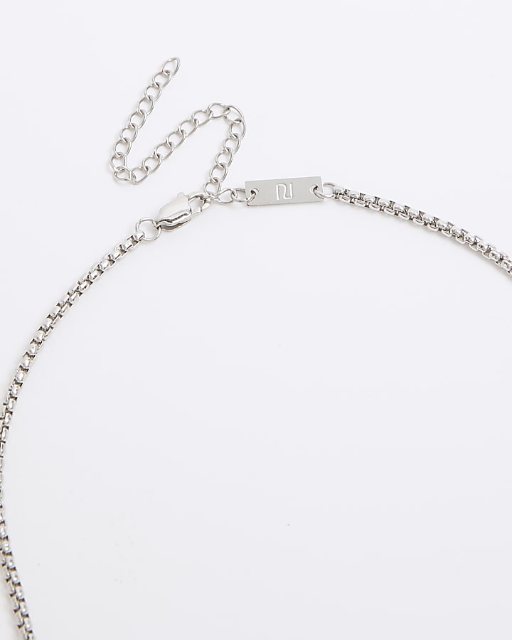 River Island Silver Stainless Steel Cable Chain Necklace