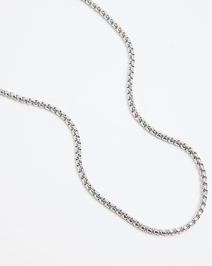 river island Silver stainless steel cable chain necklace