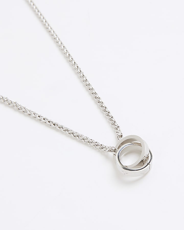 River Island Silver Stainless Steel Circular Necklace