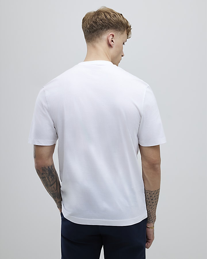 River Island White 3 Pack Regular Fit Stripe T-Shirt