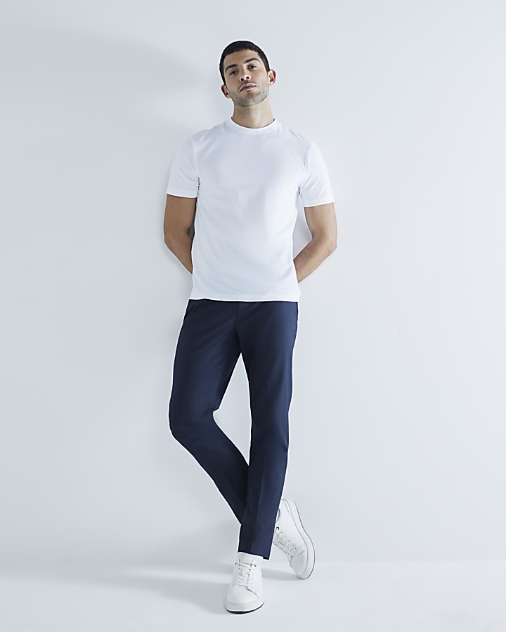 River Island White 3 Pack Short Sleeve Slim Fit T-Shirt