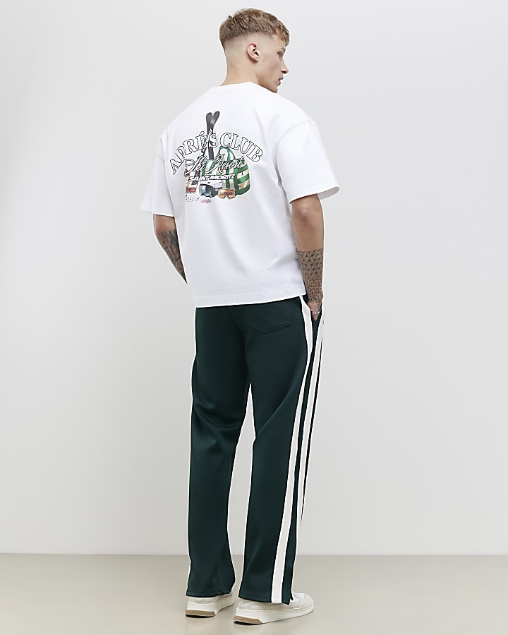 River Island White Oversized Fit Apres Ski Club T-Shirt