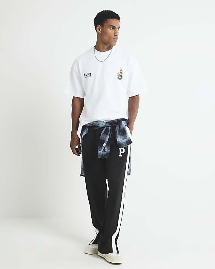 River Island White Oversized Fit Pinup Lucky T-Shirt
