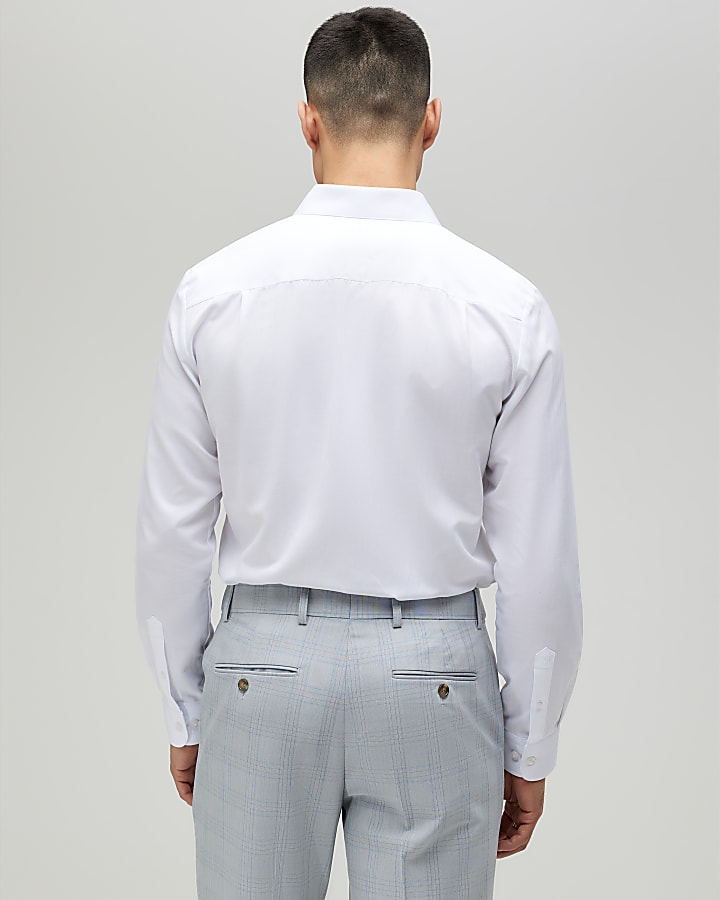 River Island White Premium Long Sleeve Formal Shirt
