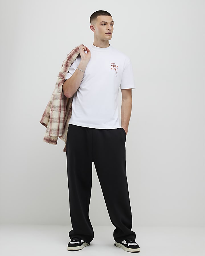 River Island White Regular Fit Japanese Fish T-Shirt