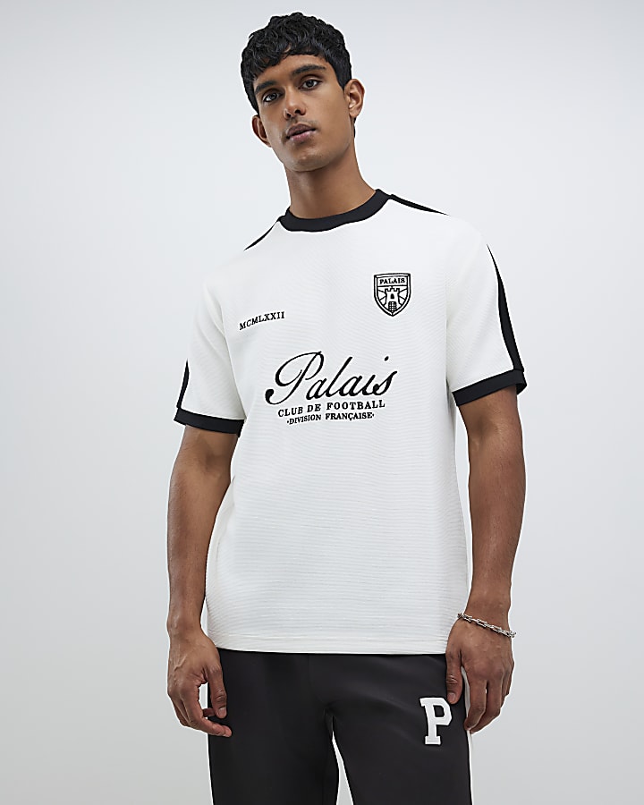 River Island White Regular Fit Palais Badge T-Shirt